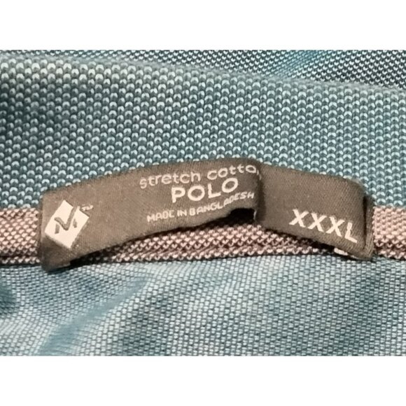 Mens Plus Size XXXL Polo Shirt Stretch Cotton Aqua Blue Casual Collared Top - Picture 6 of 7
